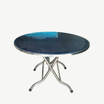 Bàn Tròn Inox 1m - Chân Liền - Ø 32