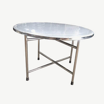 Bàn Tròn Inox 1m2 - Chân X Rời - Ø 32