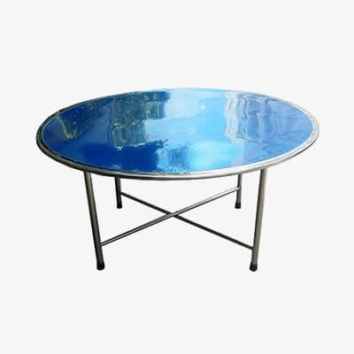 Bàn Tròn Inox 1m4, 1m5 - Chân X Rời - Ø 32
