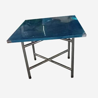 Bàn Inox Vuông 1m x 1m - Chân X Rời - Ø 32