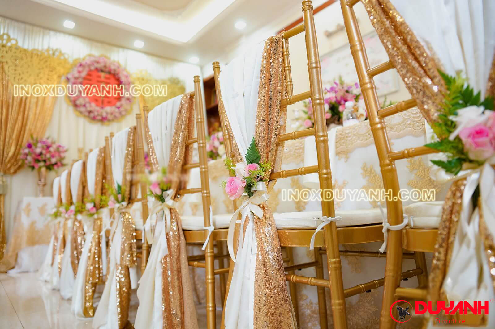ghế tiffany màu vàng